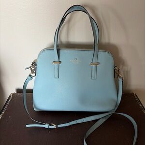 Kate Spade Cedar Street Maise Satchel Crossbody Purse Robin's Egg Blue Good/EUC